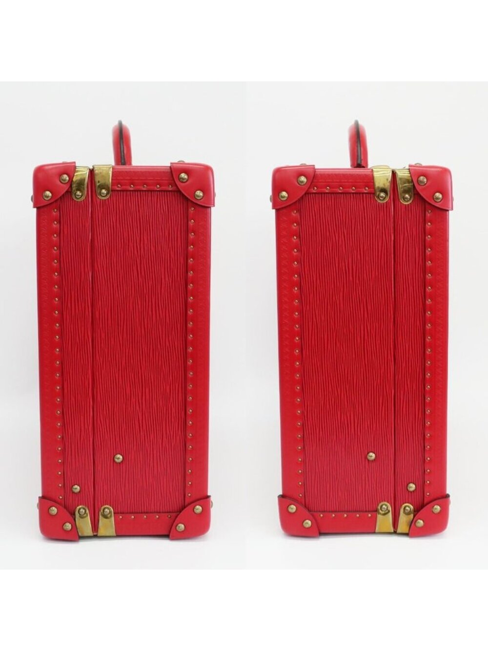 Louis Vuitton Ten Coteville 40 Trunk Case Epi Leather Red Gold Travel - Picture 4 of 10